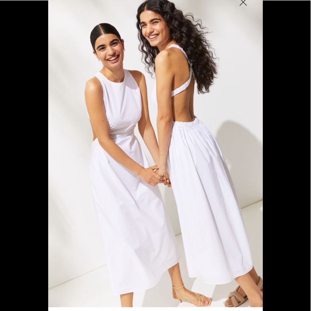 H&M White Cut-Out Dress Sz S